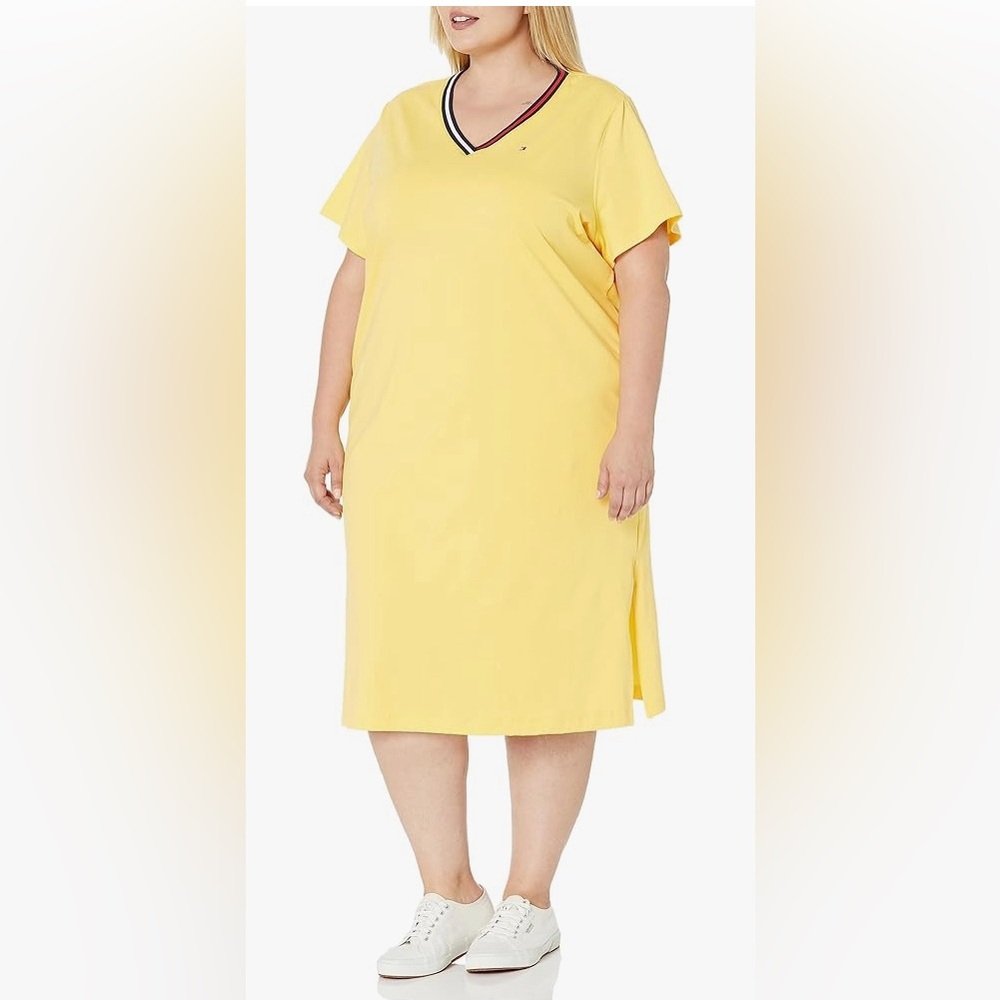 2X Tommy Hilfiger Women's V-Neck Midi Dress